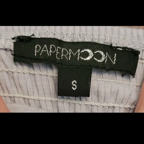 Papermoon Tie Front Camisole Light Gray Crop Top Small - Picture 3 of 4